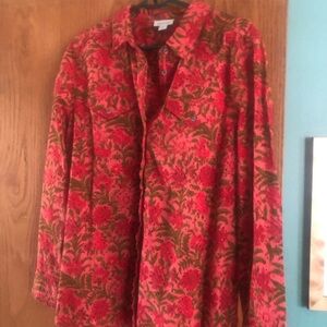 Sundance Rhea Eyelet Floral Button Down Shirt NWOT